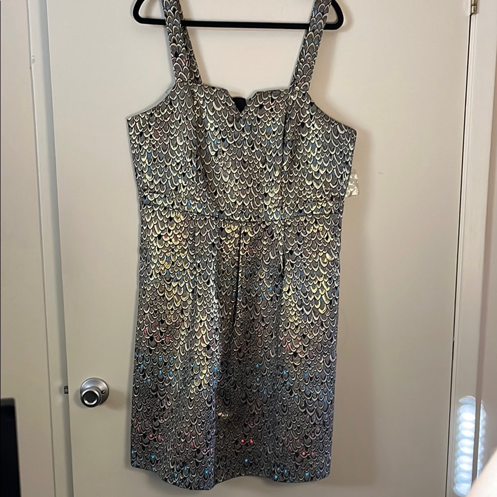 NWT STUNNING ModCloth gold brocade shimmering fit and flare dress